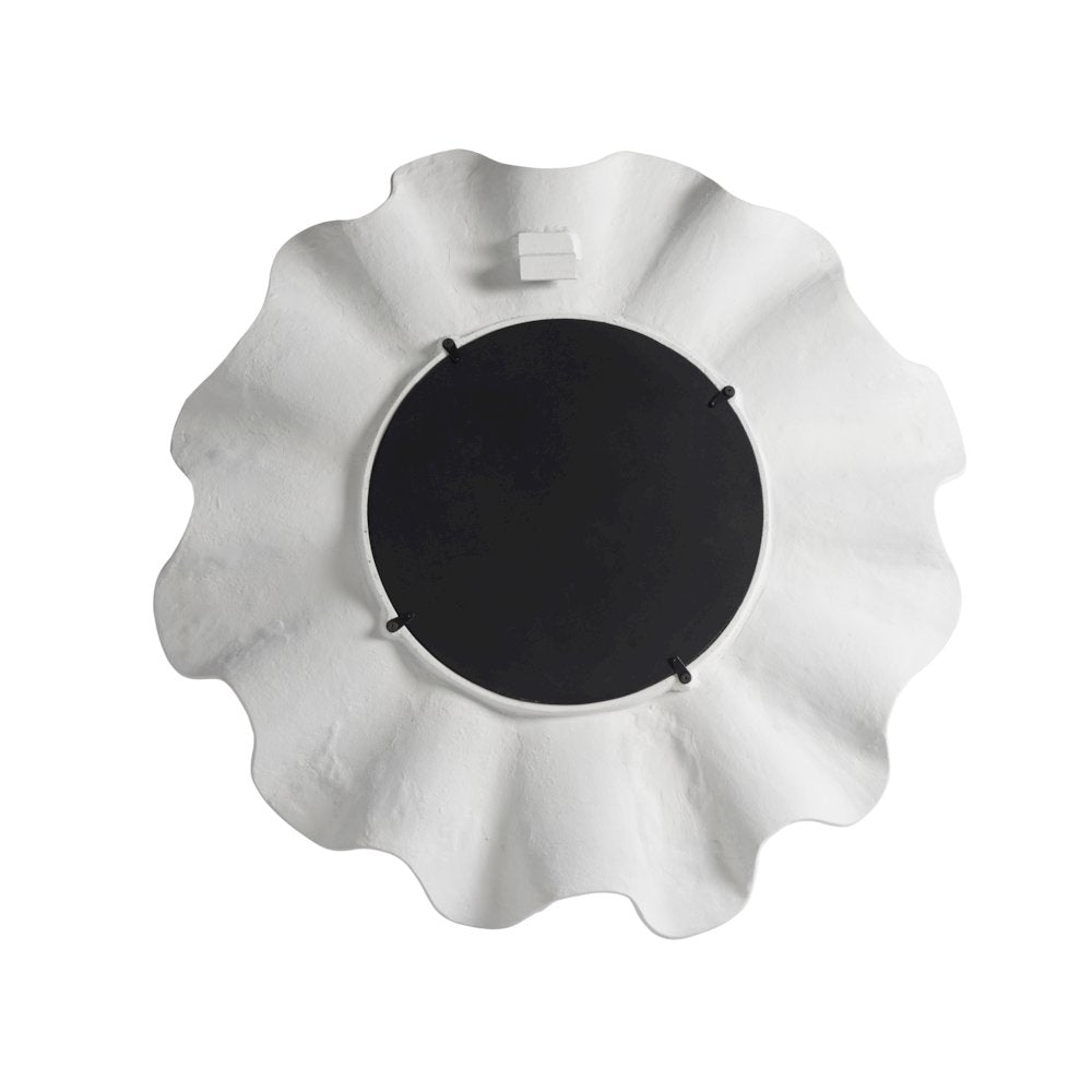 Scallop Mirror In Shell White Color