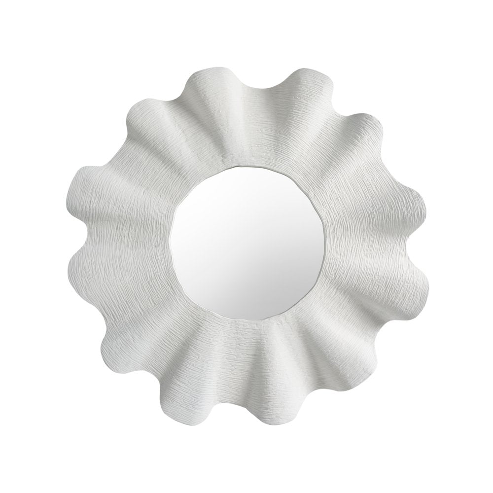 Scallop Mirror In Shell White Color