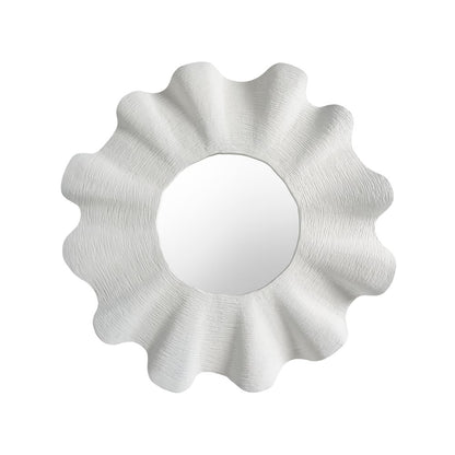 Scallop Mirror In Shell White Color