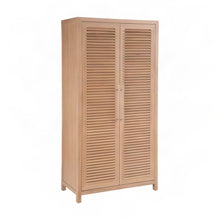 Utility Storage Cabinet with Louvered Doors and Felt-Lined Drawers, Sand Dune
