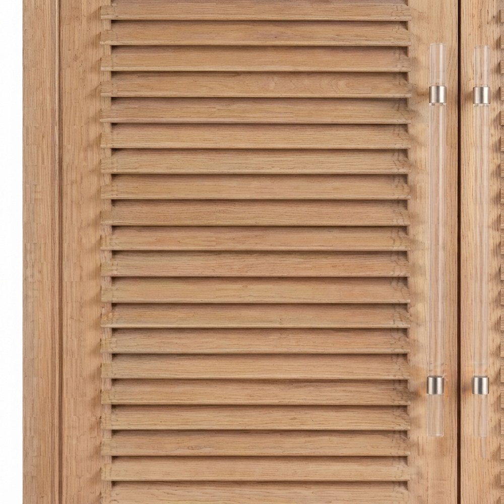 Utility Storage Cabinet with Louvered Doors and Felt-Lined Drawers, Sand Dune