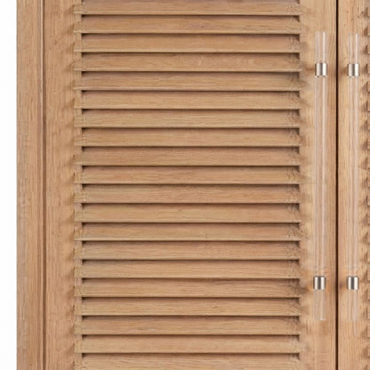 Utility Storage Cabinet with Louvered Doors and Felt-Lined Drawers, Sand Dune