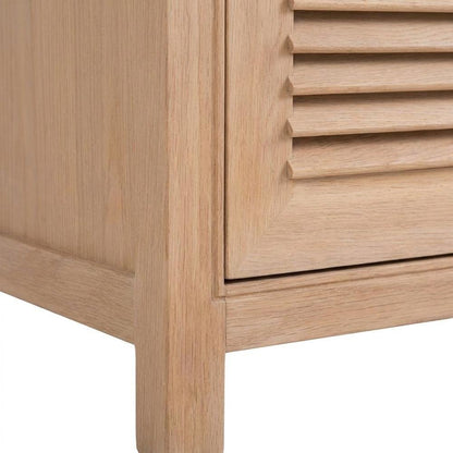 Utility Storage Cabinet with Louvered Doors and Felt-Lined Drawers, Sand Dune