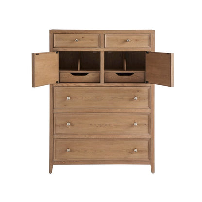 Beige Chest of Drawers with Doors and Drawers for Bedroom Furniture