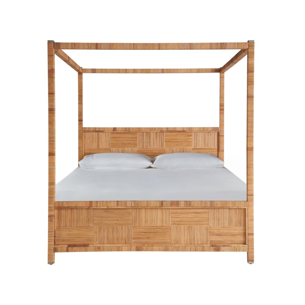 Chatham Poster Bed Queen In Natural Rattan Color