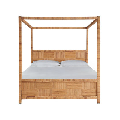 Chatham Poster Bed Queen In Natural Rattan Color