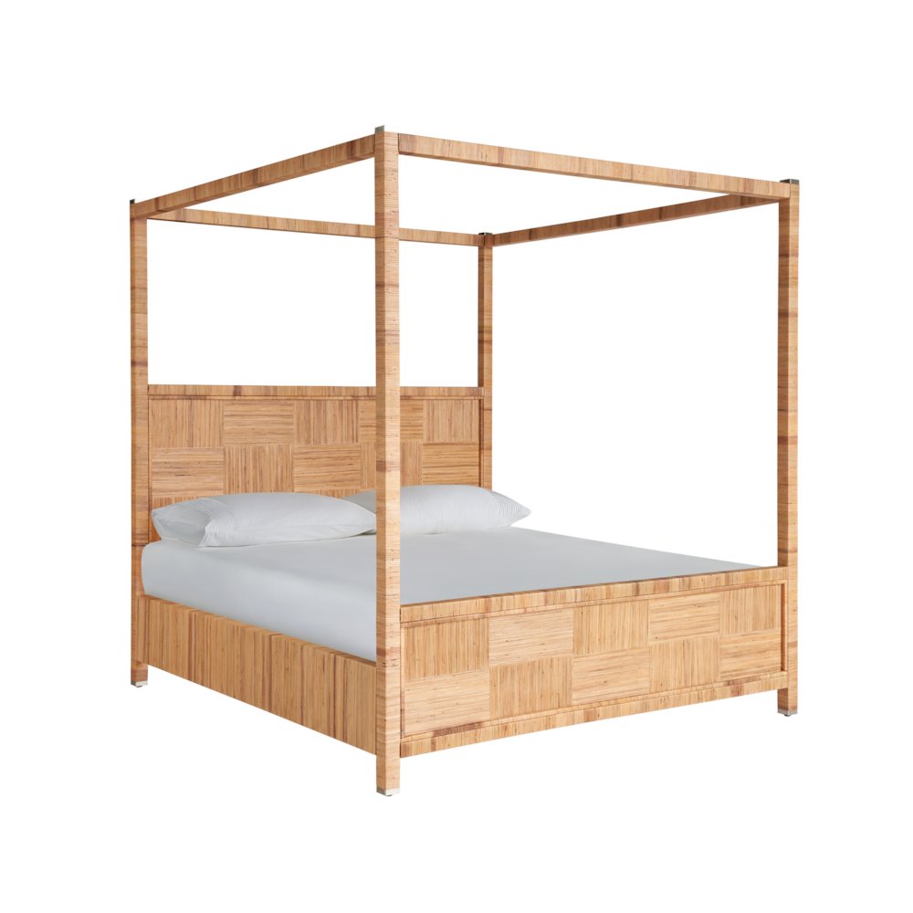 Chatham Poster Bed Queen In Natural Rattan Color