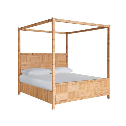 Chatham Poster Bed Queen In Natural Rattan Color