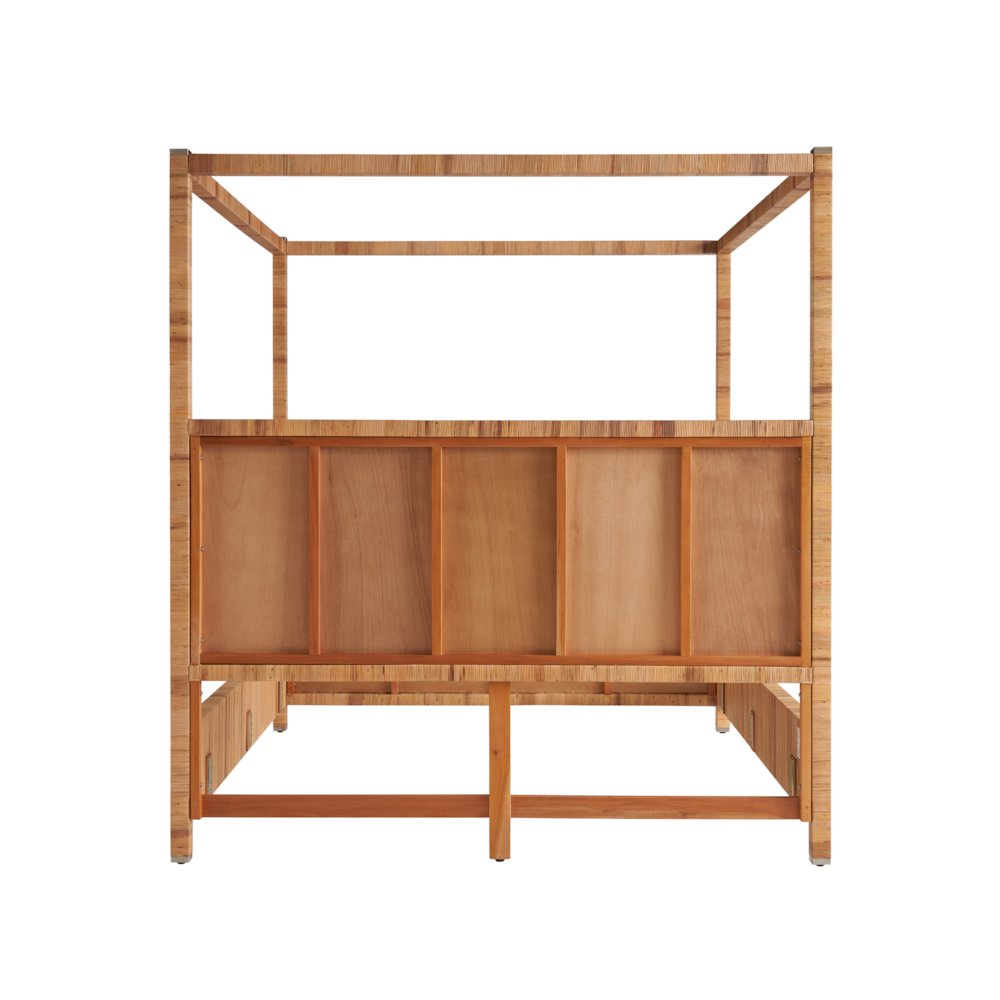 Chatham Poster Bed Queen In Natural Rattan Color
