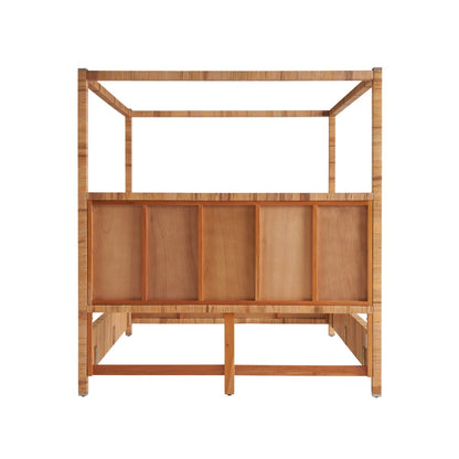 Chatham Poster Bed Queen In Natural Rattan Color