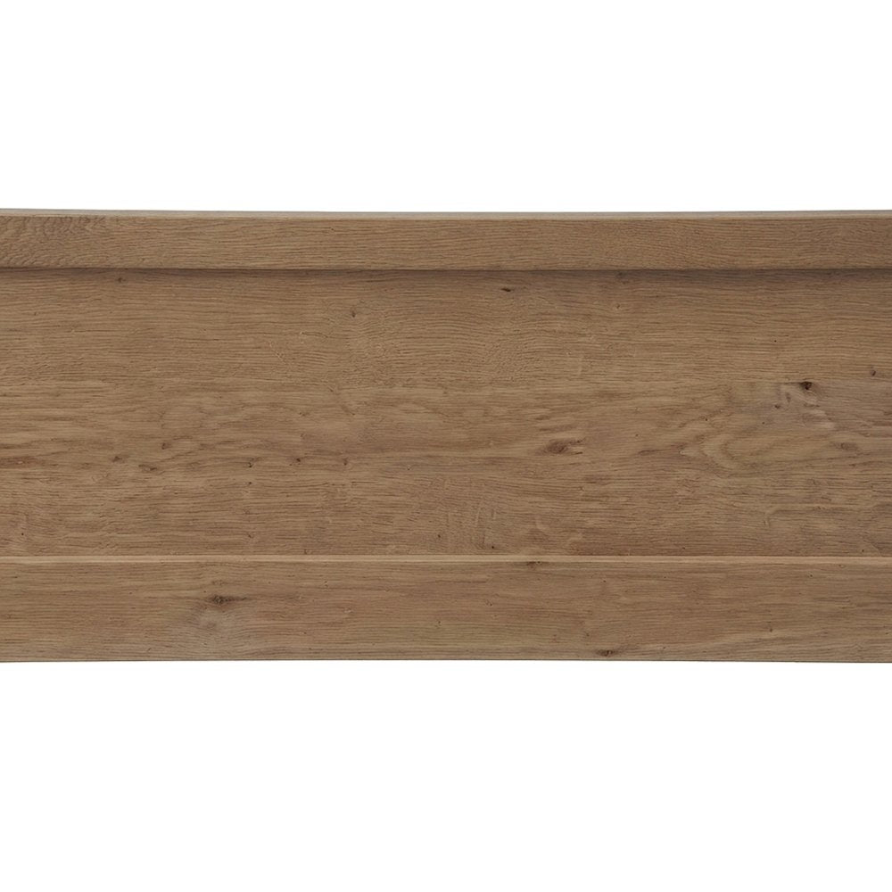 Hardwood King Platform Bed with Reversible Rails and Five Slats, Sand Dune