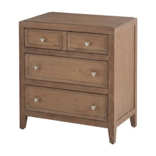 Hardwood Veneer Nightstand with Three Drawers and USB Outlets with Storage