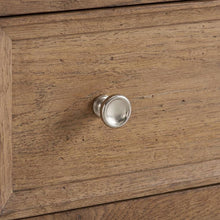 Hardwood Veneer Nightstand with Three Drawers and USB Outlets with Storage