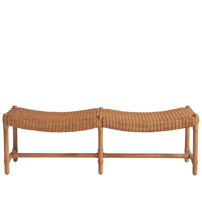 Murro Bay Bench In Natural Rattan Color