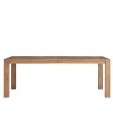 Beige Wood Dining Table with Two Leaves and Extendable to 120 Inches