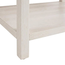 Wood Nightstand with Two Soft-Close Drawers and Open Shelf, White Sand