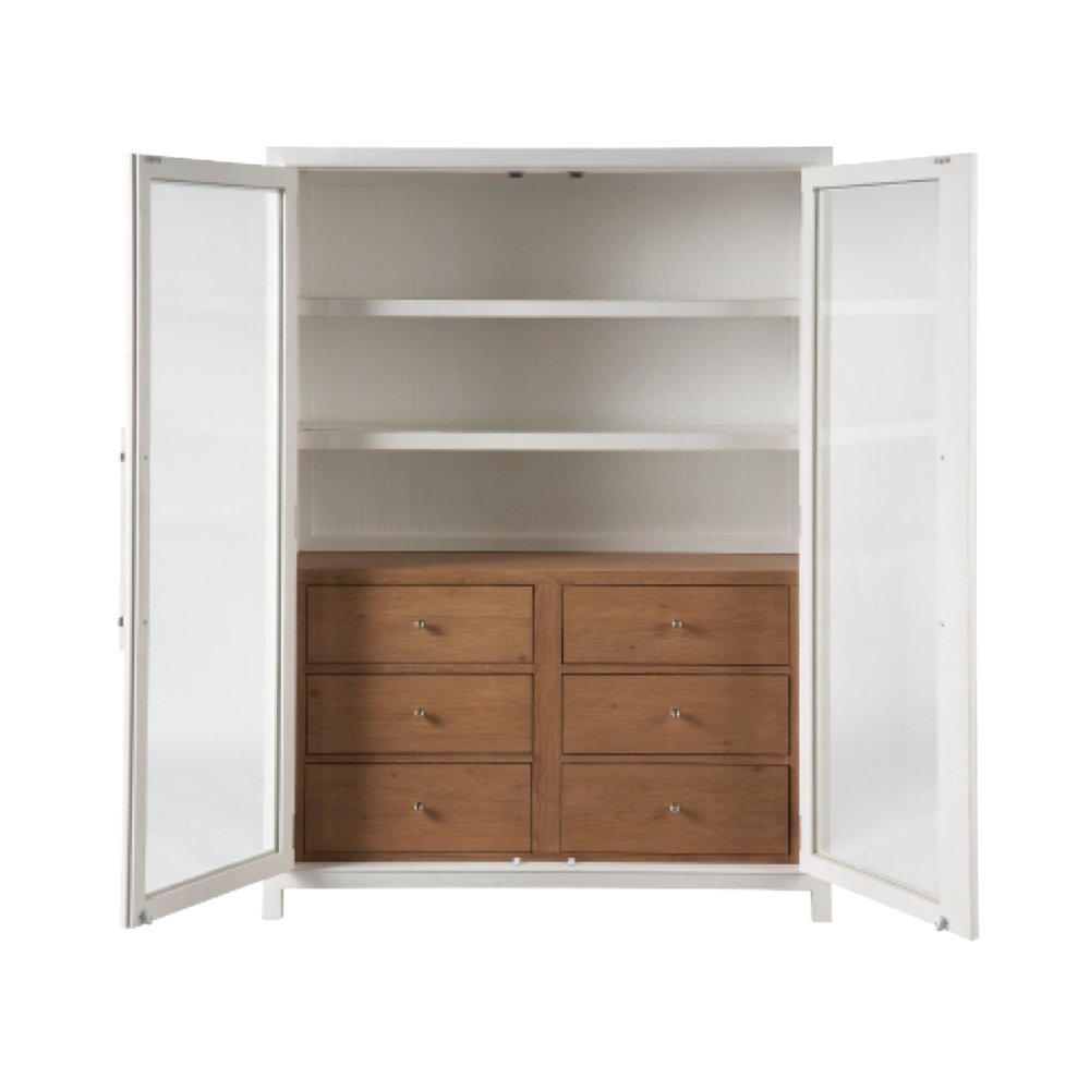 Seaside Display Cabinet In White Sand/Sand Dune Color