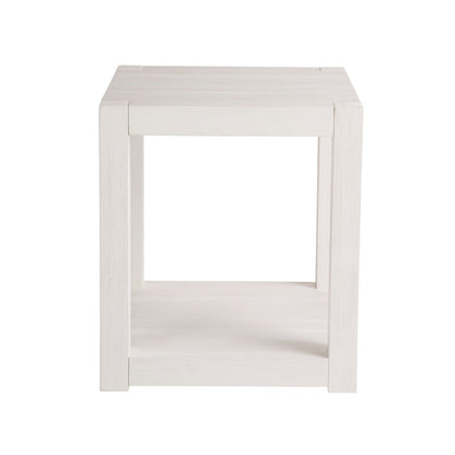 Hermosa Square End Table In White Sand Color