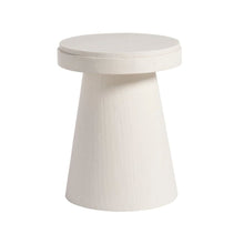 White Stone Accent Table with Honed Top – Round Outdoor or Living Space Piece