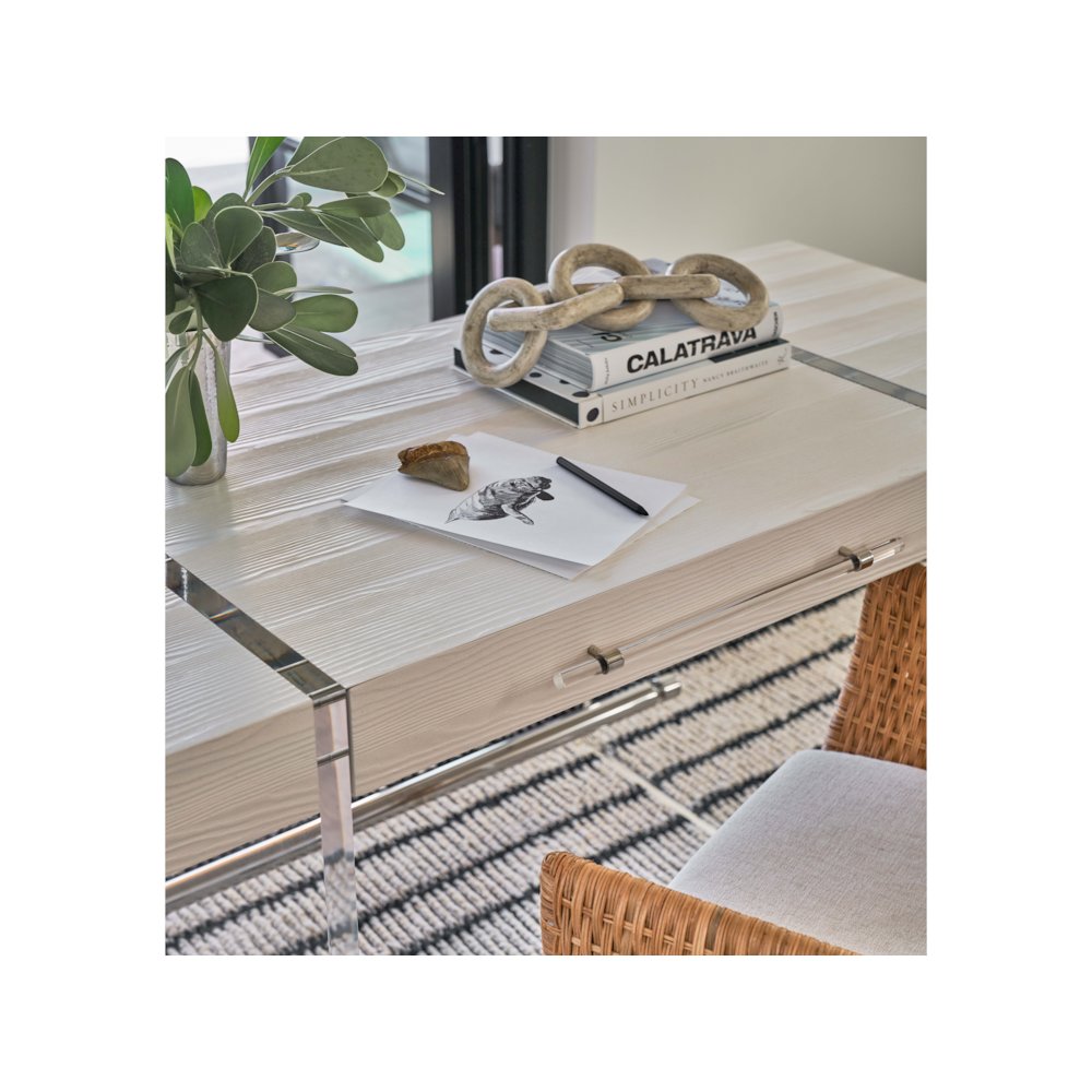 Cabo Writing Desk In White Sand Color