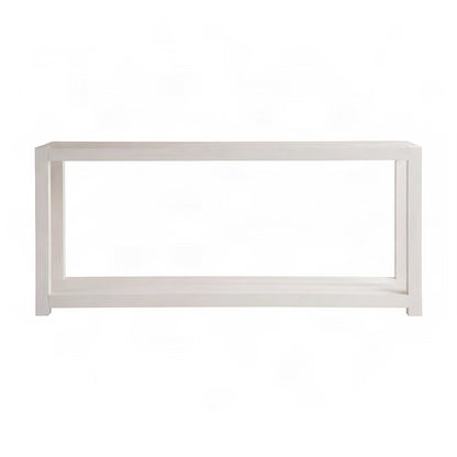 Console Table for Entryway, Sofa or Hallway with Open Shelf, White Sand
