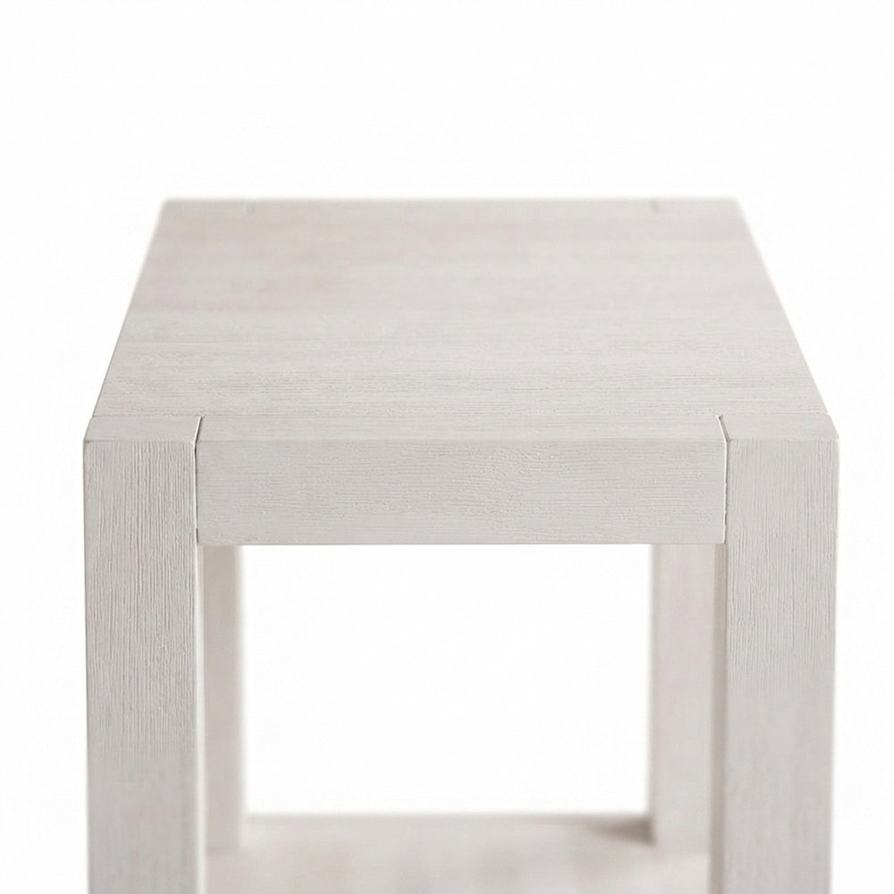 Console Table for Entryway, Sofa or Hallway with Open Shelf, White Sand