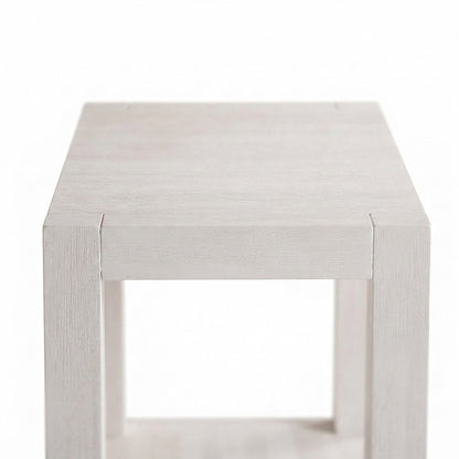 Console Table for Entryway, Sofa or Hallway with Open Shelf, White Sand