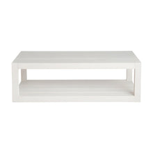 Hardwood Veneer Cocktail Table with Open Shelf and Casters