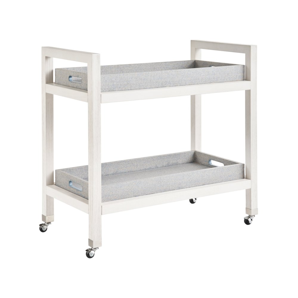 Jupiter Bar Cart In White Sand/Blue Seagrass Color