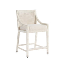 Longboat Counter Chair In White Rattan Color
