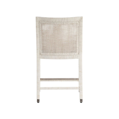 Longboat Counter Chair In White Rattan Color