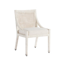 Longboat Dining Chair In White Rattan Color