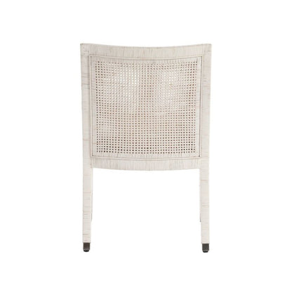 White Natural Rattan Dining Chair with Nomad Snow Fabric – Boho Seating Style
