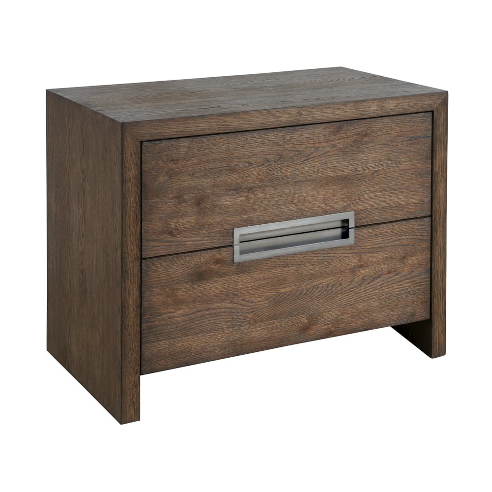 Atlas Drawer Nightstand In Medium Brown Oak Color