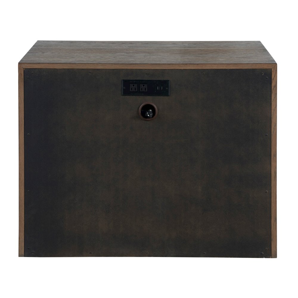 Atlas Drawer Nightstand In Medium Brown Oak Color
