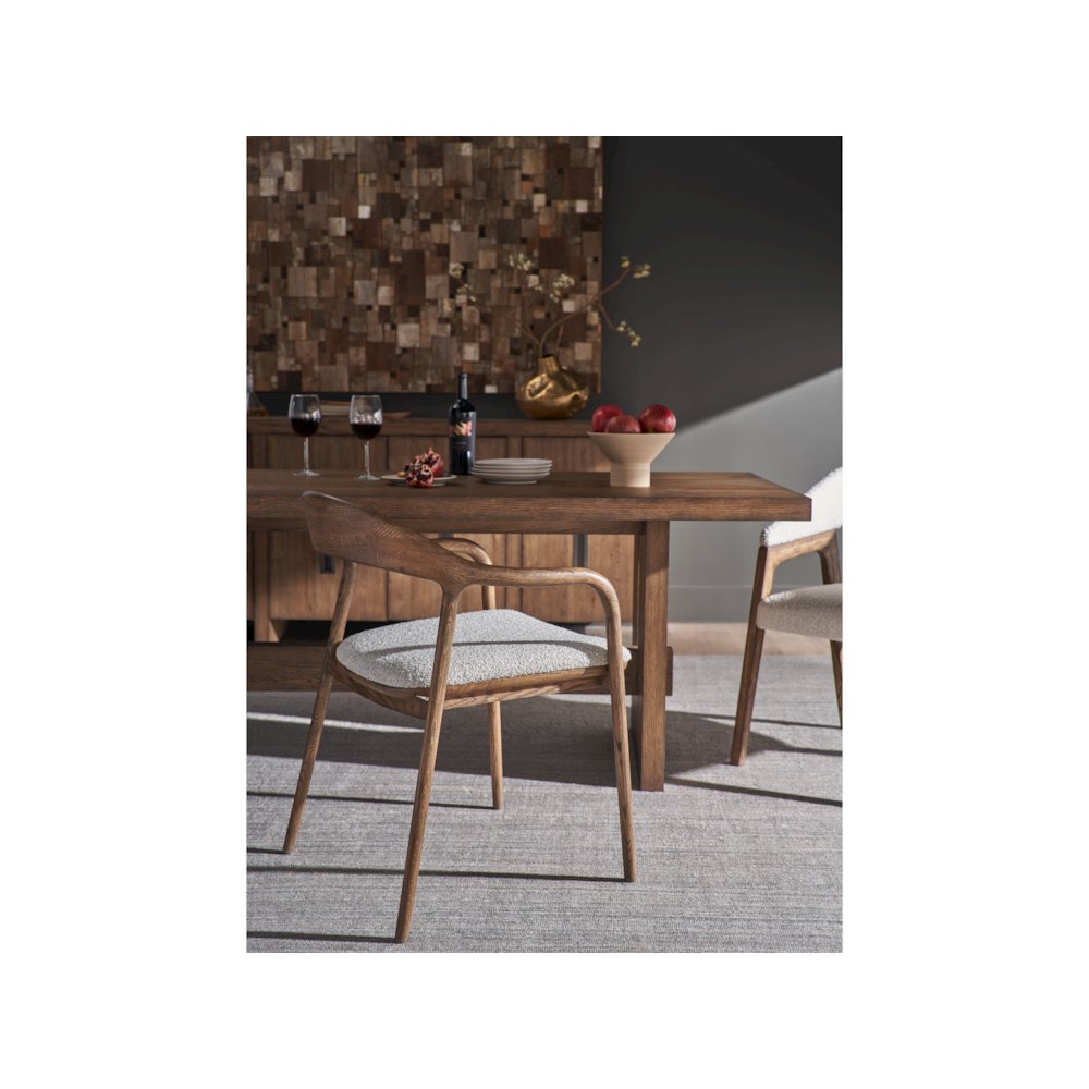 Echo Dining Arm Chair In Medium Brown Oak Color