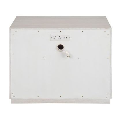 Astrid Drawer Nightstand In White Oak Color