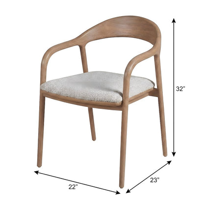 Polyester-Upholstered Modern Dining Armchair with Open-Back Design