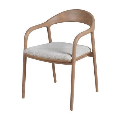 Polyester-Upholstered Modern Dining Armchair with Open-Back Design