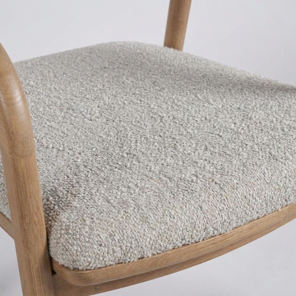 Polyester-Upholstered Modern Dining Armchair with Open-Back Design