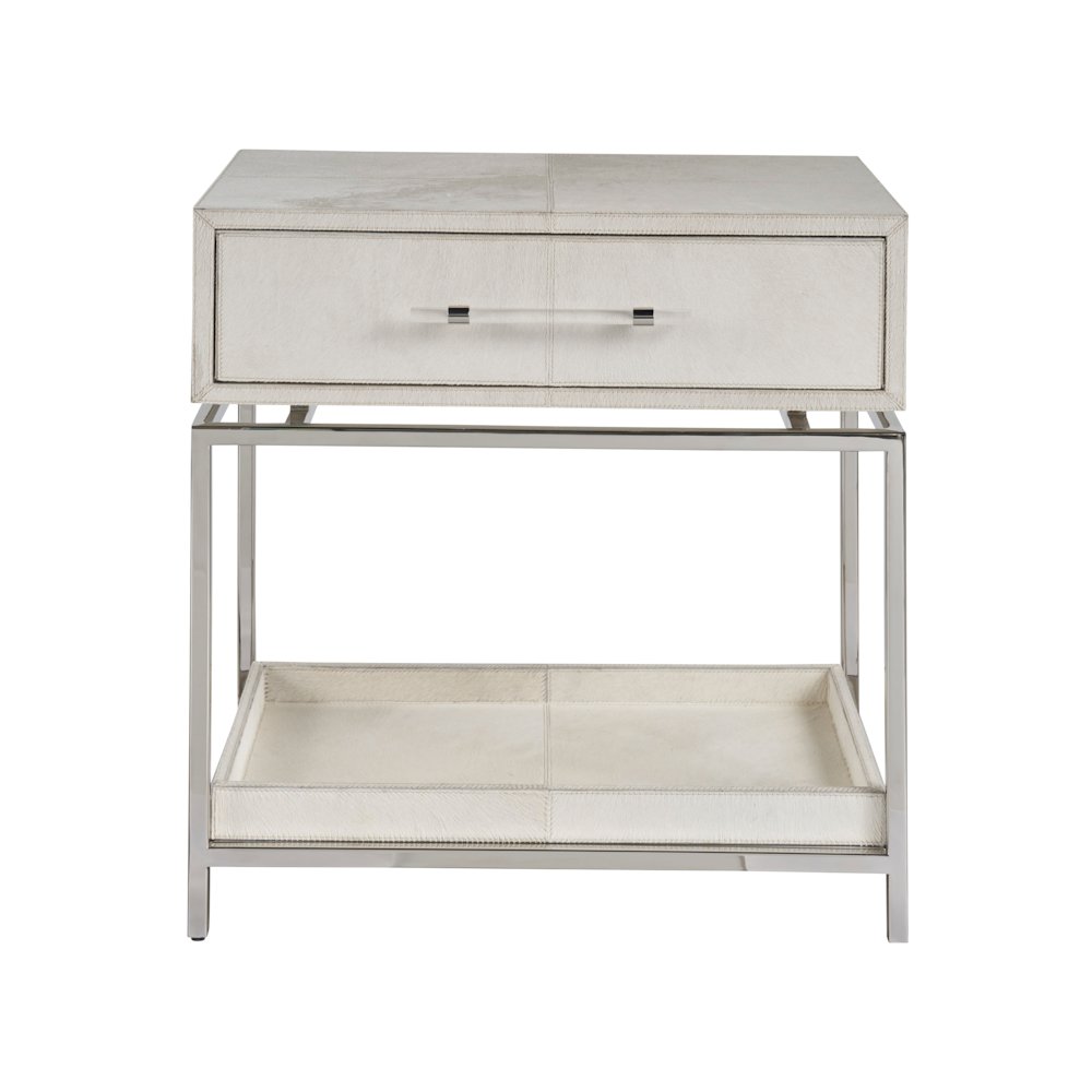 Lyra Nightstand In Polished Nickel Color