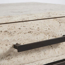 Modern Stone Nightstand with Drawer, Touch Latch, and Built-In Outlets