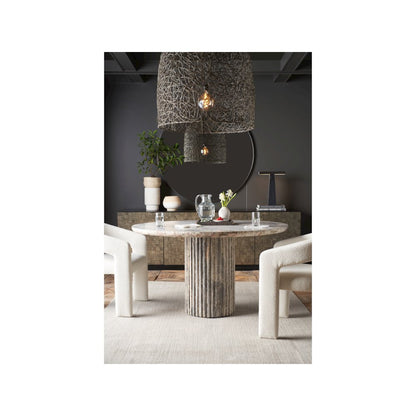 Vesper Chair In Aged Satin Pewter Color