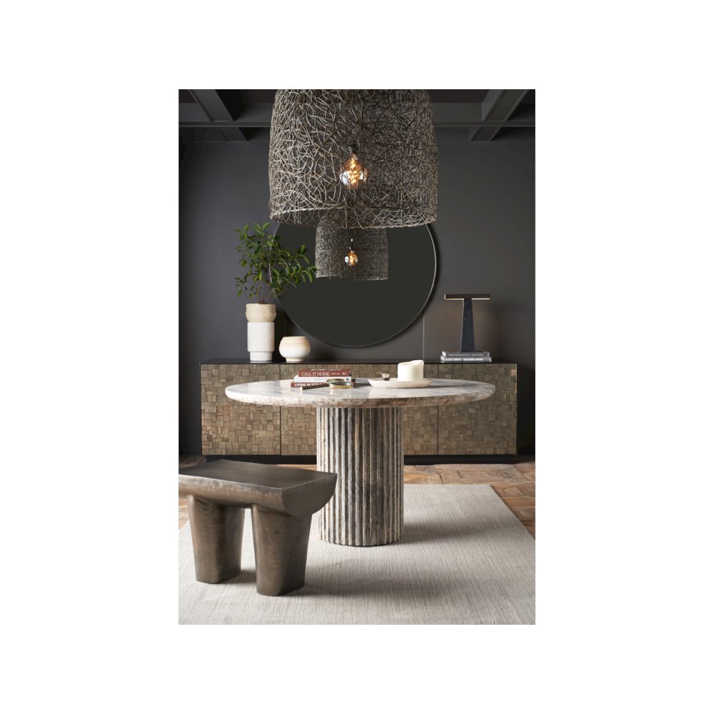 Meadow Dining Table In White Travertine Color