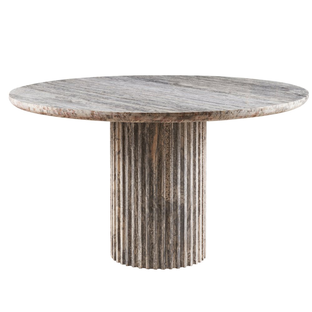 Meadow Dining Table In White Travertine Color