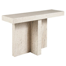 Daxton Console Table In White Travertine Color