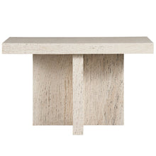 Daxton Console Table In White Travertine Color