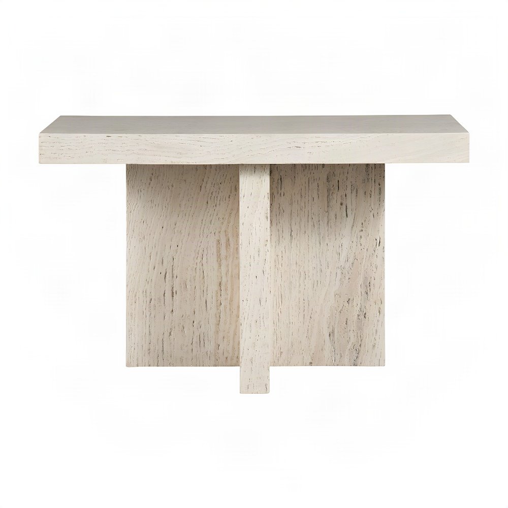 Travertine Sofa Table with Honed Finish and Adjustable Levelers