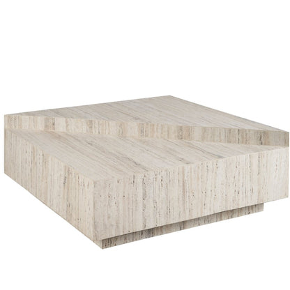 Daxton Cocktail Table In White Travertine Color