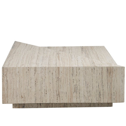 Daxton Cocktail Table In White Travertine Color